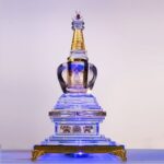 Illuminated Buddhist Crystal Stupa