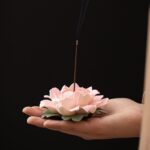 Handmade Peony Ceramic Incense Holder