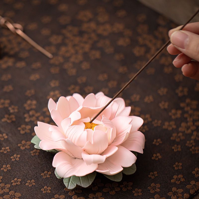 Handmade Peony Ceramic Incense Holder Handmade Peony Ceramic Incense Holder