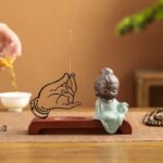 Zen Buddha Hand Incense Stick Stand - Ceramic Meditation Altar Decor