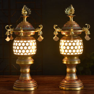 Pure Copper LED Buddhist Altar Lamp 6
