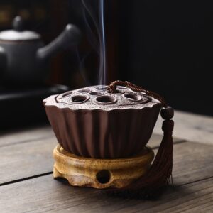 Antique-Style Lotus Pod Incense Burner