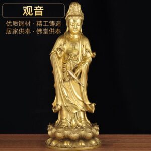 Copper Nanhai Guanyin Statue